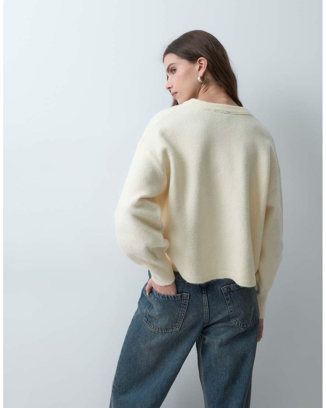 ASOS Gray Knitted Jumper With Gold-tone Metal Trim Detail