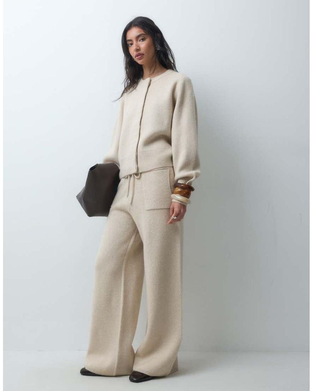 ASOS Natural Lounge Bomber Jacket Set