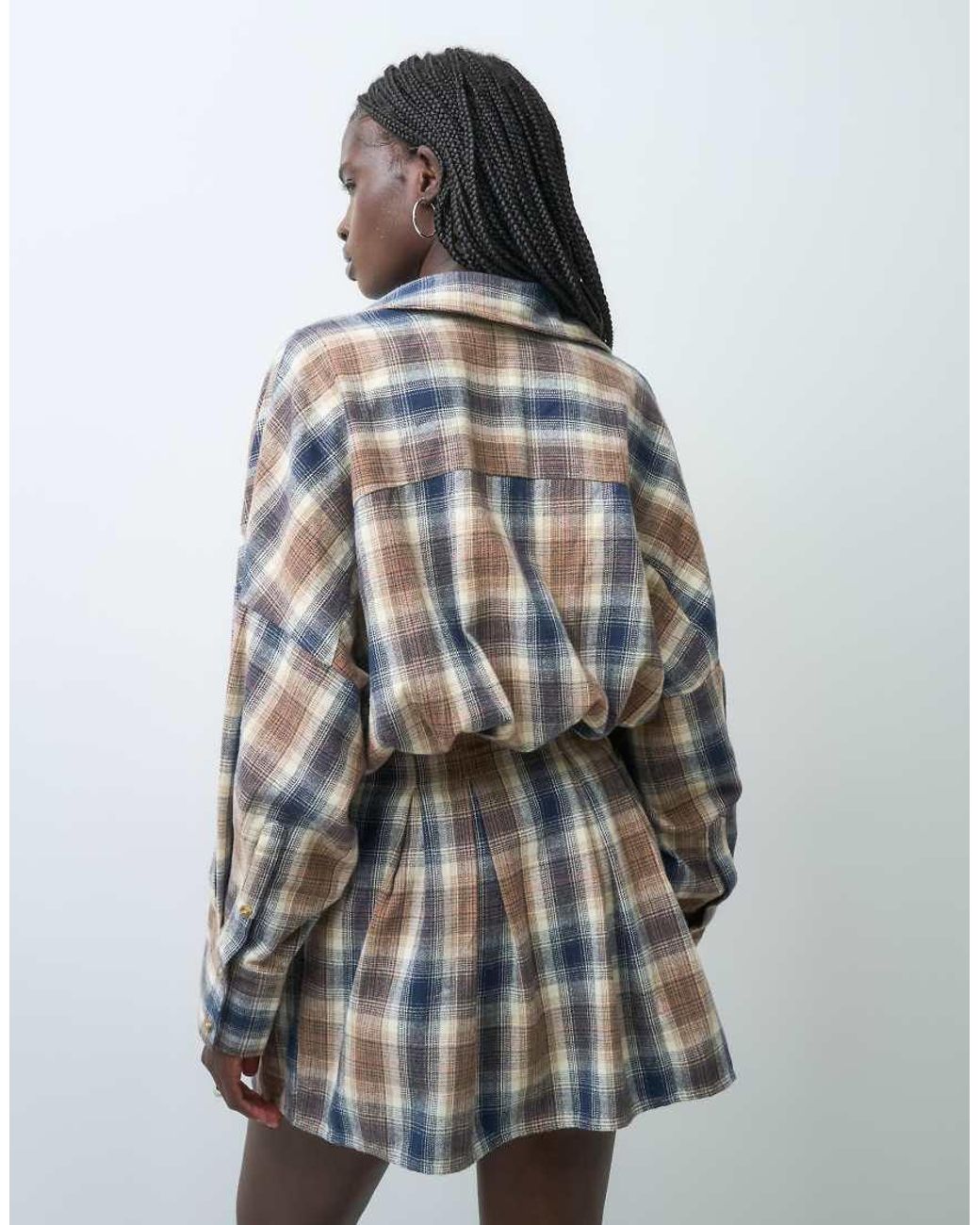 ASOS Multicolor Nipped Waist Mini Shirt Dress