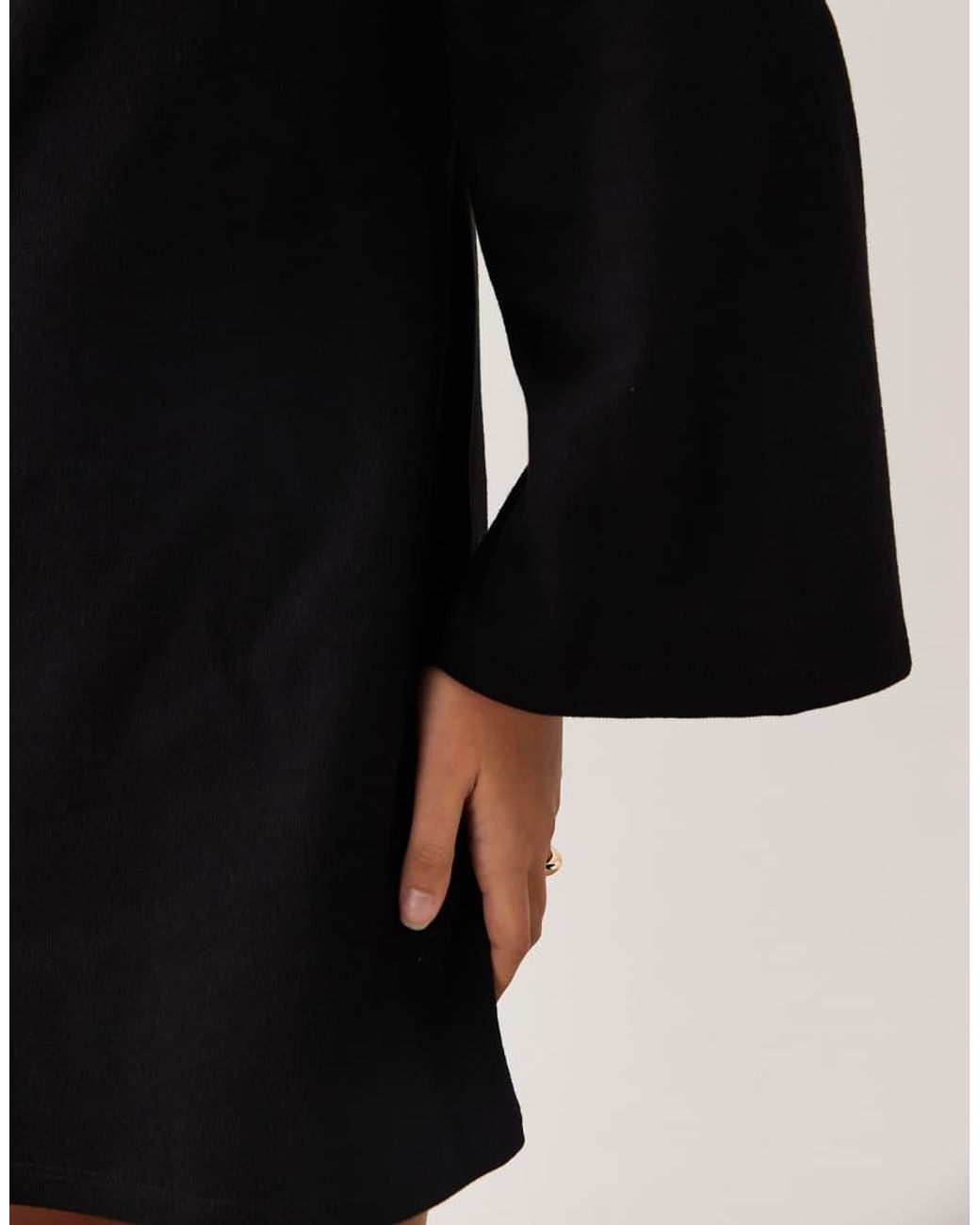 ASOS Black Supersoft Wide Sleeve Mini Dress