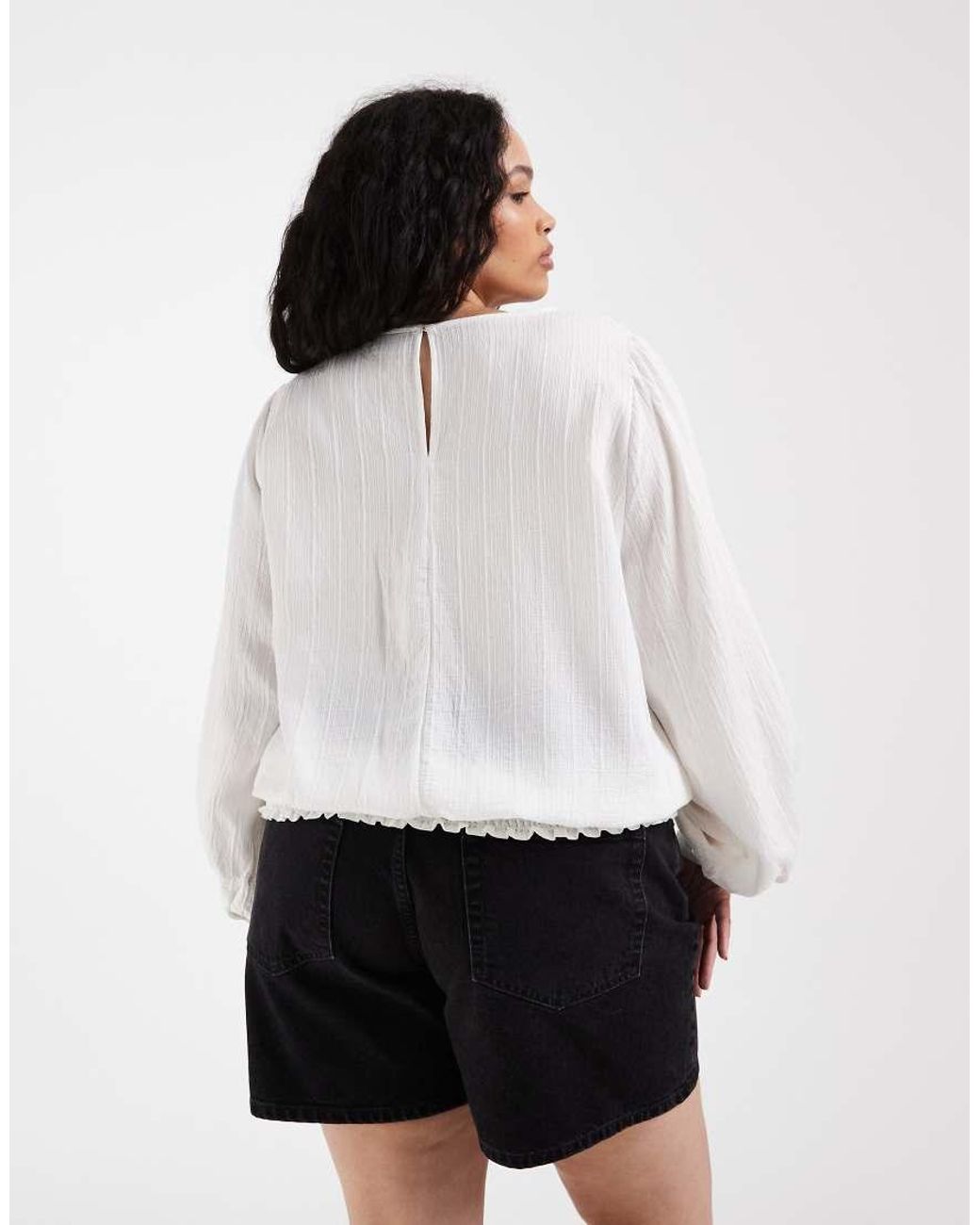 ONLY White Ruffles Details Blouse