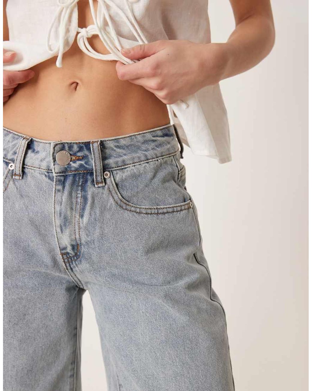 Glamorous Natural Longline Denim Shorts
