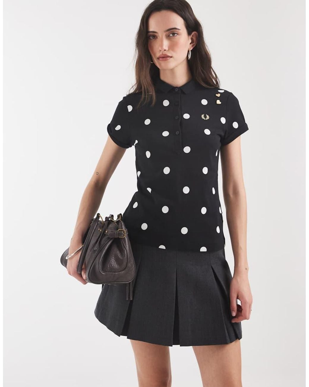 Fred Perry Black X Amy Winehouse Polka Dot Polo Shirt
