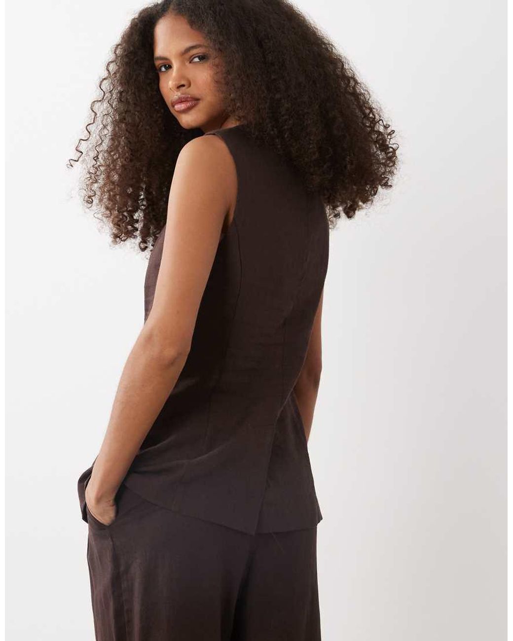 New Look Brown Co-Ord Strappy Waistcoat