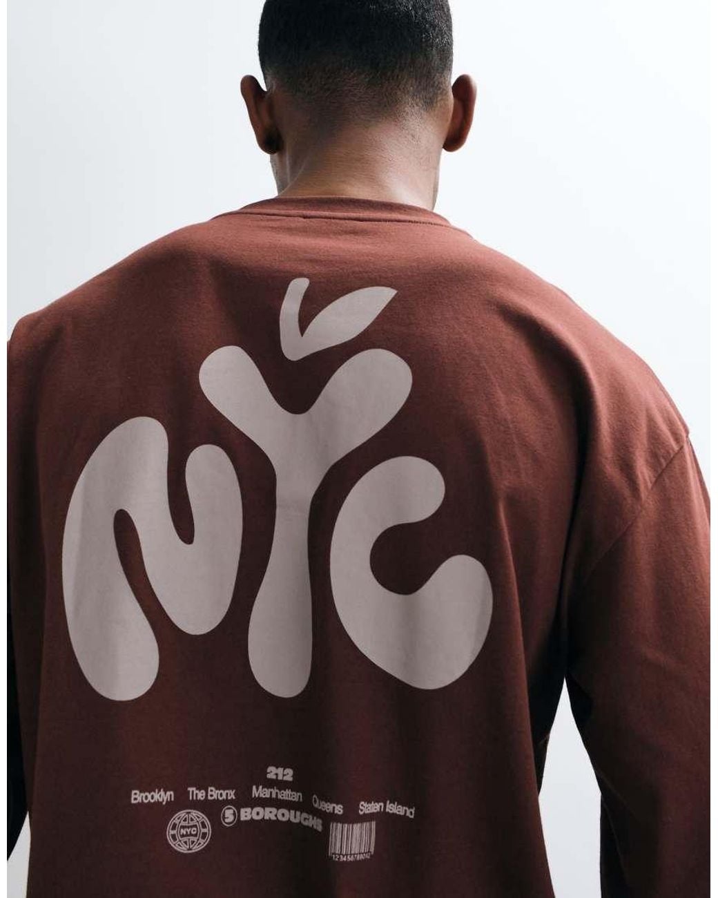ASOS Red Boxy Oversized Long Sleeve T-shirt With City Graphic for men