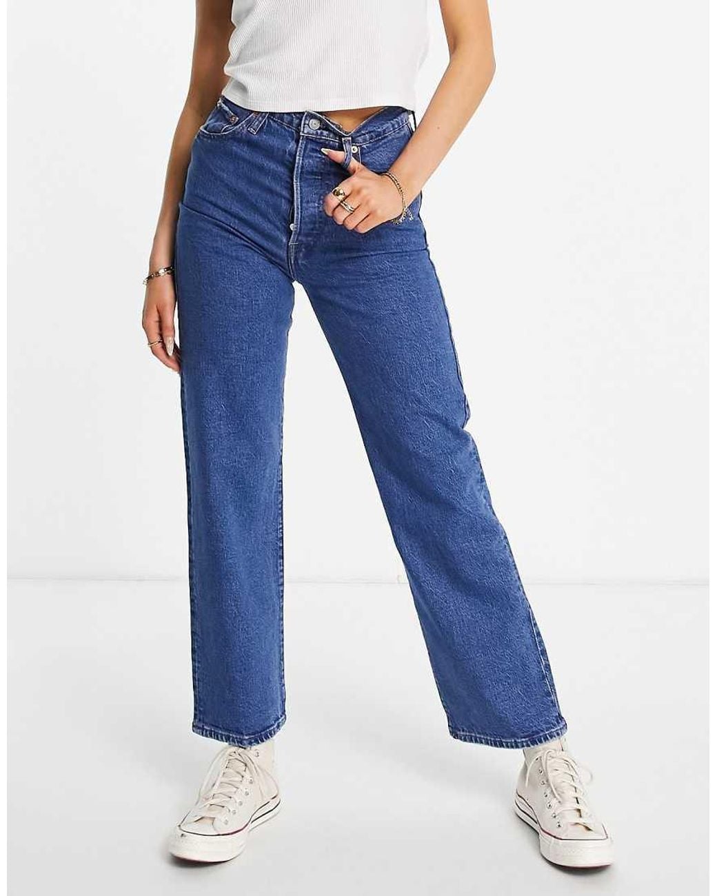 Levi's Blue Ribcage Straight Ankle Jeans