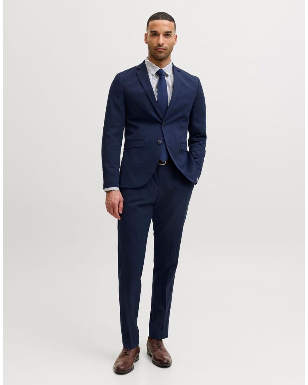 Jack & Jones Blue Franco Super Slim Fit Single Breasted Blazer for men