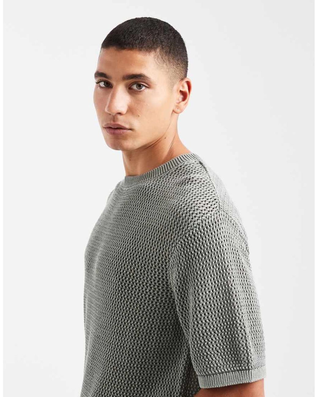 Levi's Gray Stinson Open Knit T-Shirt for men