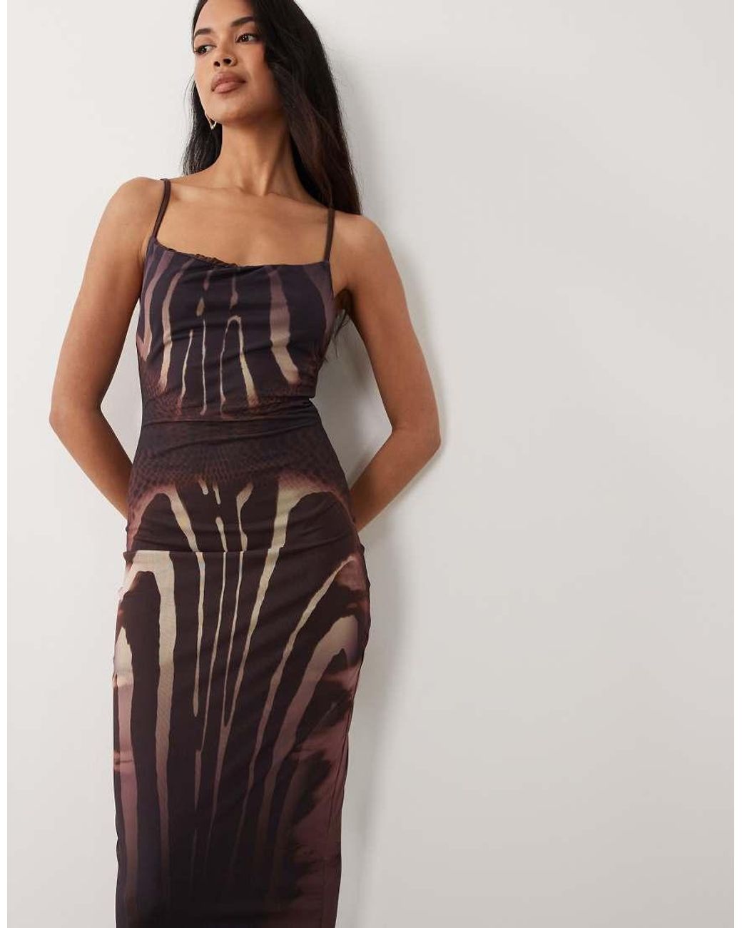 Murci Blue Premium Sculpting Mesh Scoop Back Bodycon Maxi Dress