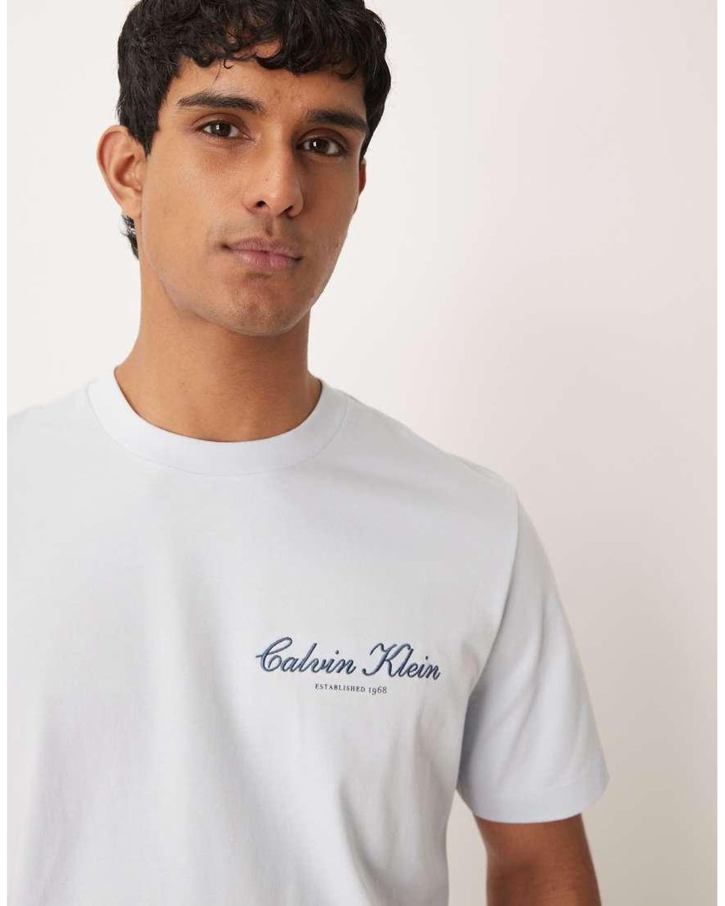 Calvin Klein White Script Graphic T-shirt for men