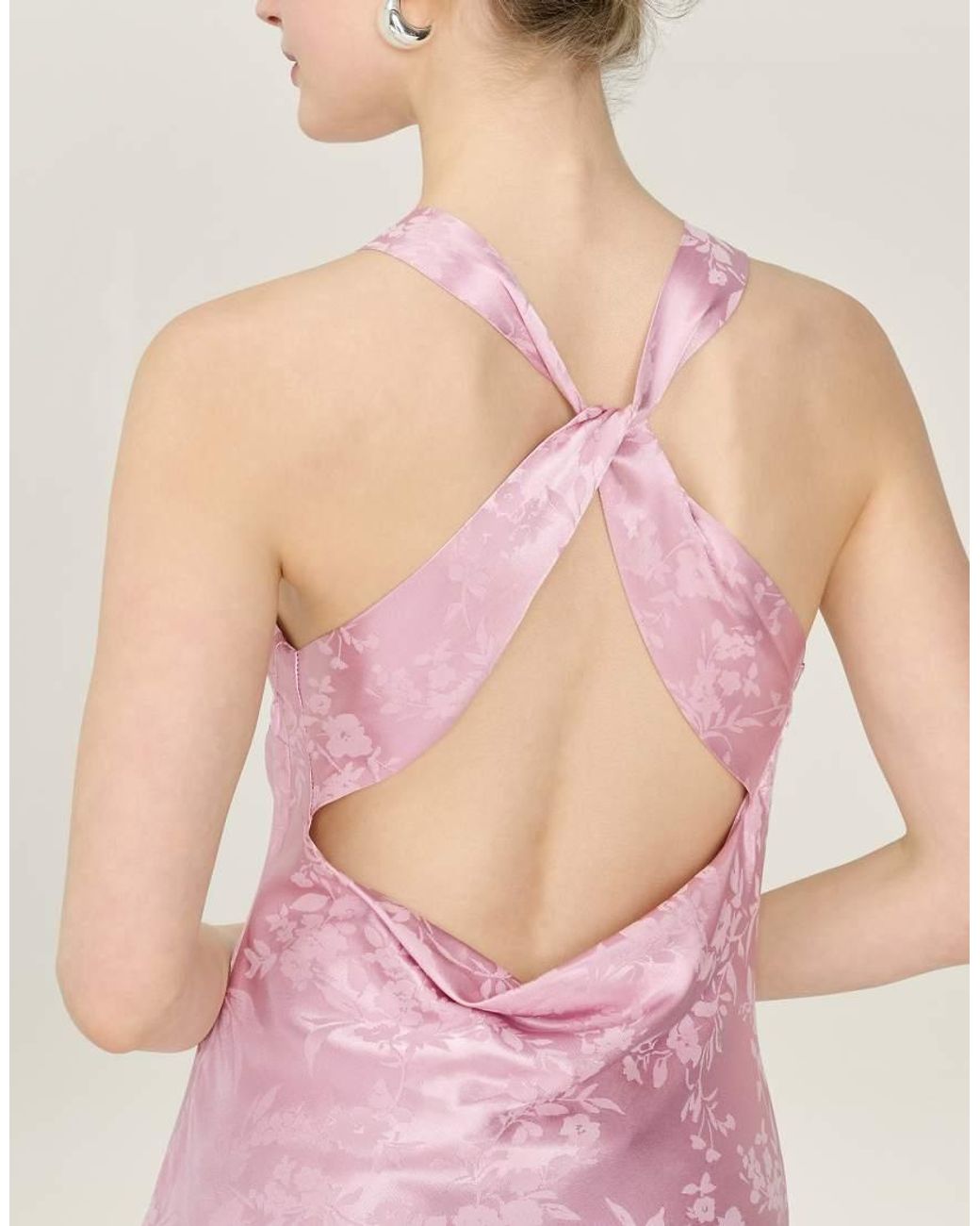 OMNES Pink Dresses Jai Floral Maxi Dress With Cross Back