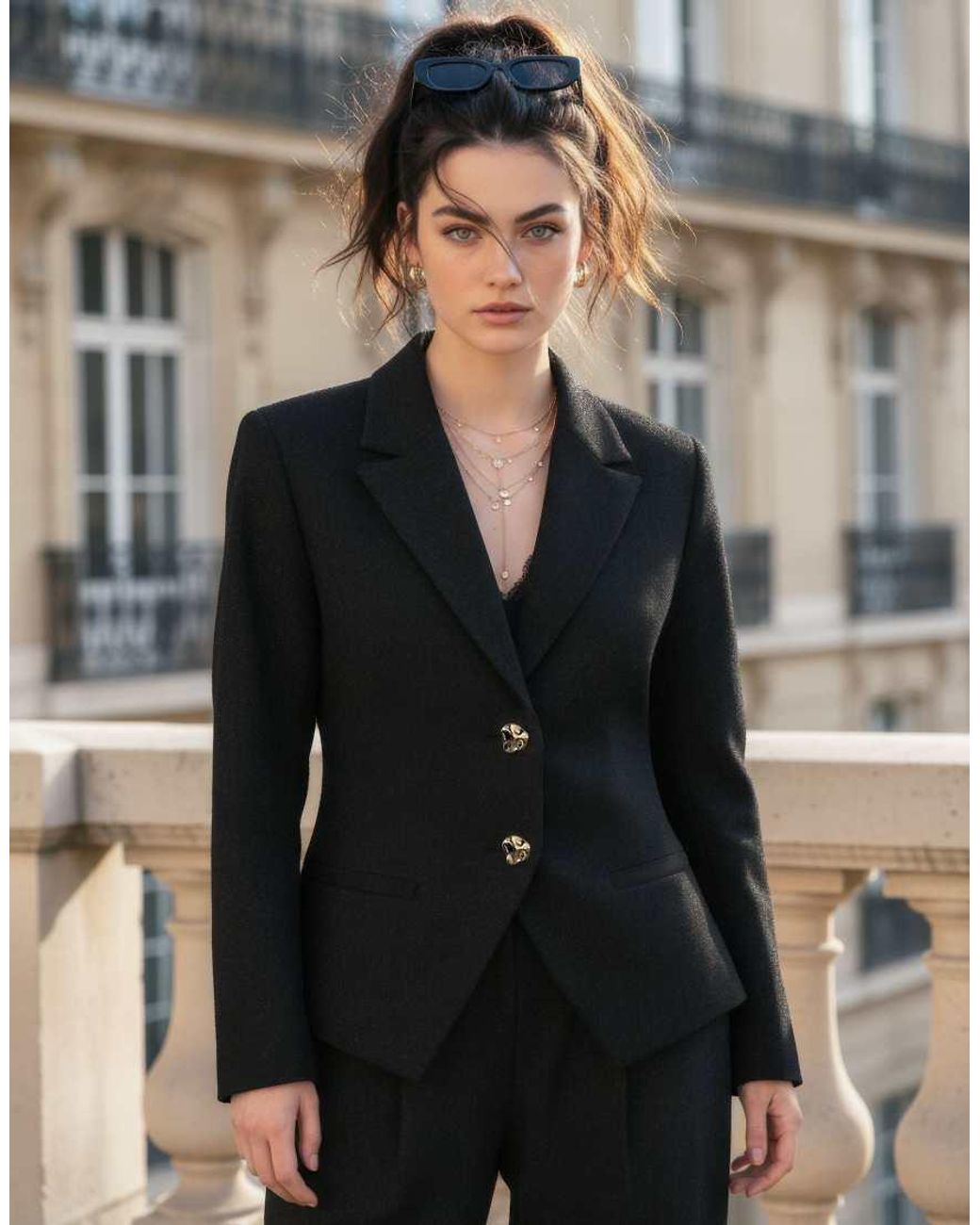 Blazer Mélange di HYPEDROP in Black