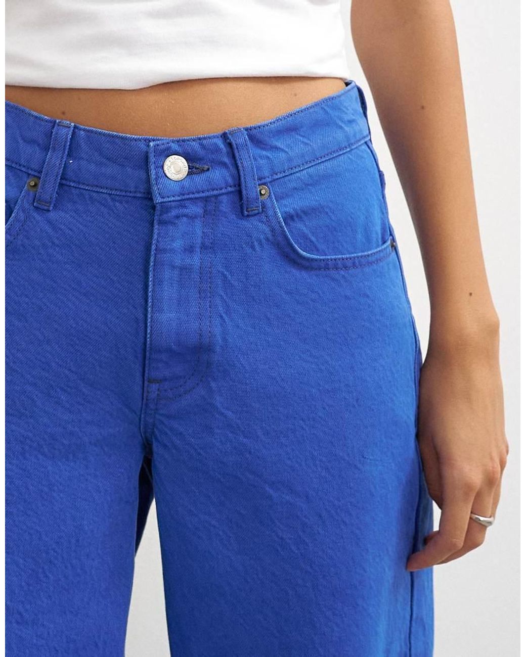 TOPSHOP Blue Cinch Low Rise Relaxed Jean