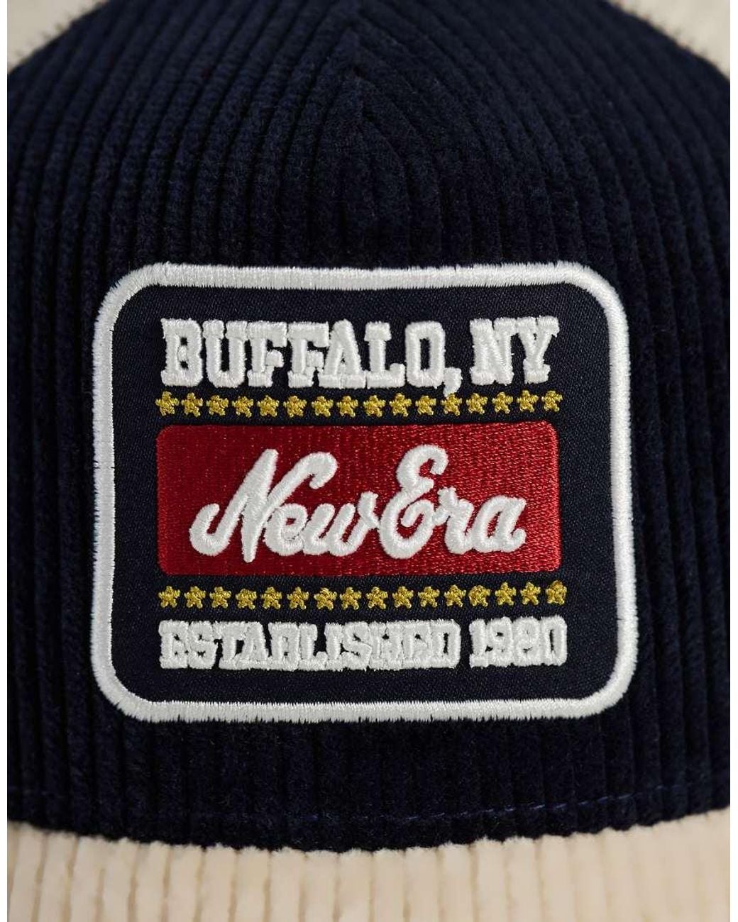 KTZ Blue Patch Logo Cord Contrast Peak Trucker Cap