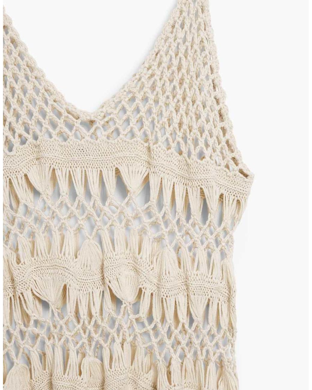 Desigual Natural Crochet Sarong With Appliques