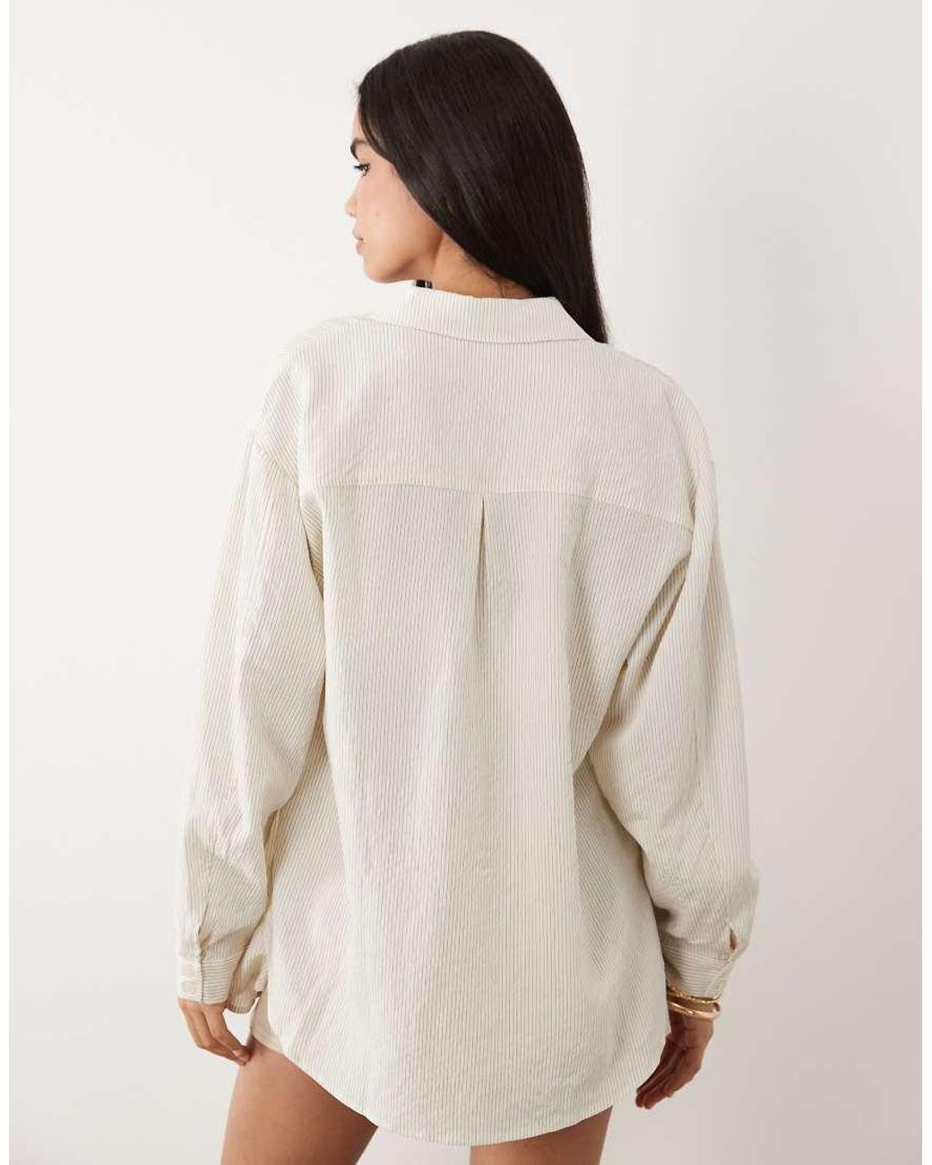 ASOS Natural Oversized Shirt With Bralet