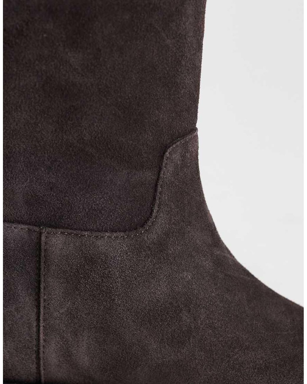 TOPSHOP Black Pascal Real Leather Suede Ankle Boots