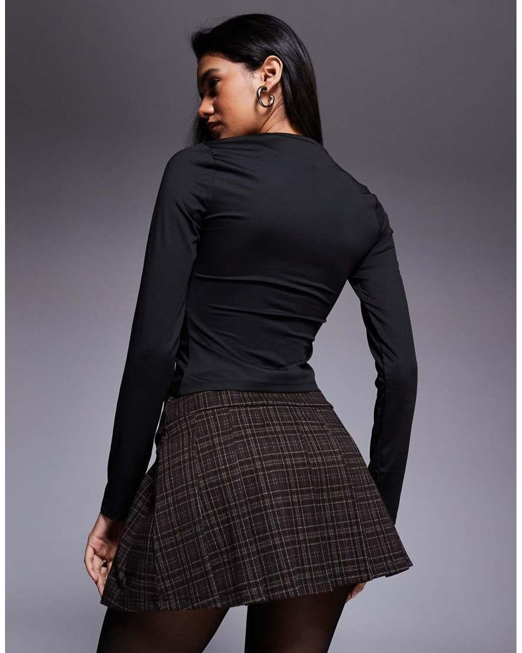 ASOS Blue Pleat Brushed Micro Mini Skort