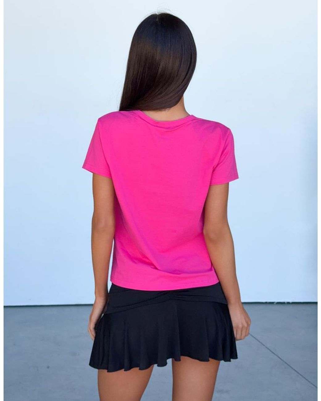 Tiger Mist Pink X Jessica Bader 'personality Hire' Graphic Fitted Baby Tee