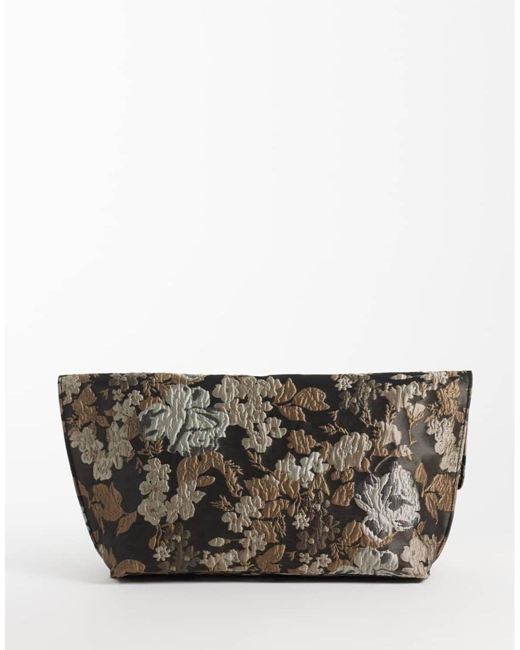 ASOS Gray Jacquard Soft Fold-over Clutch