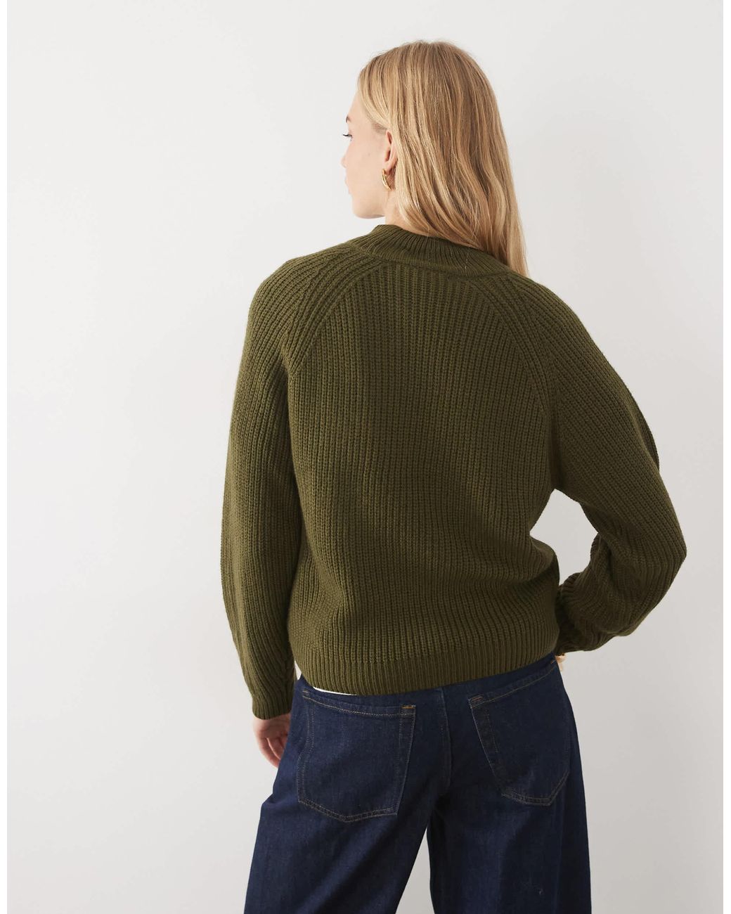 Threadbare Green High Neck Sweater