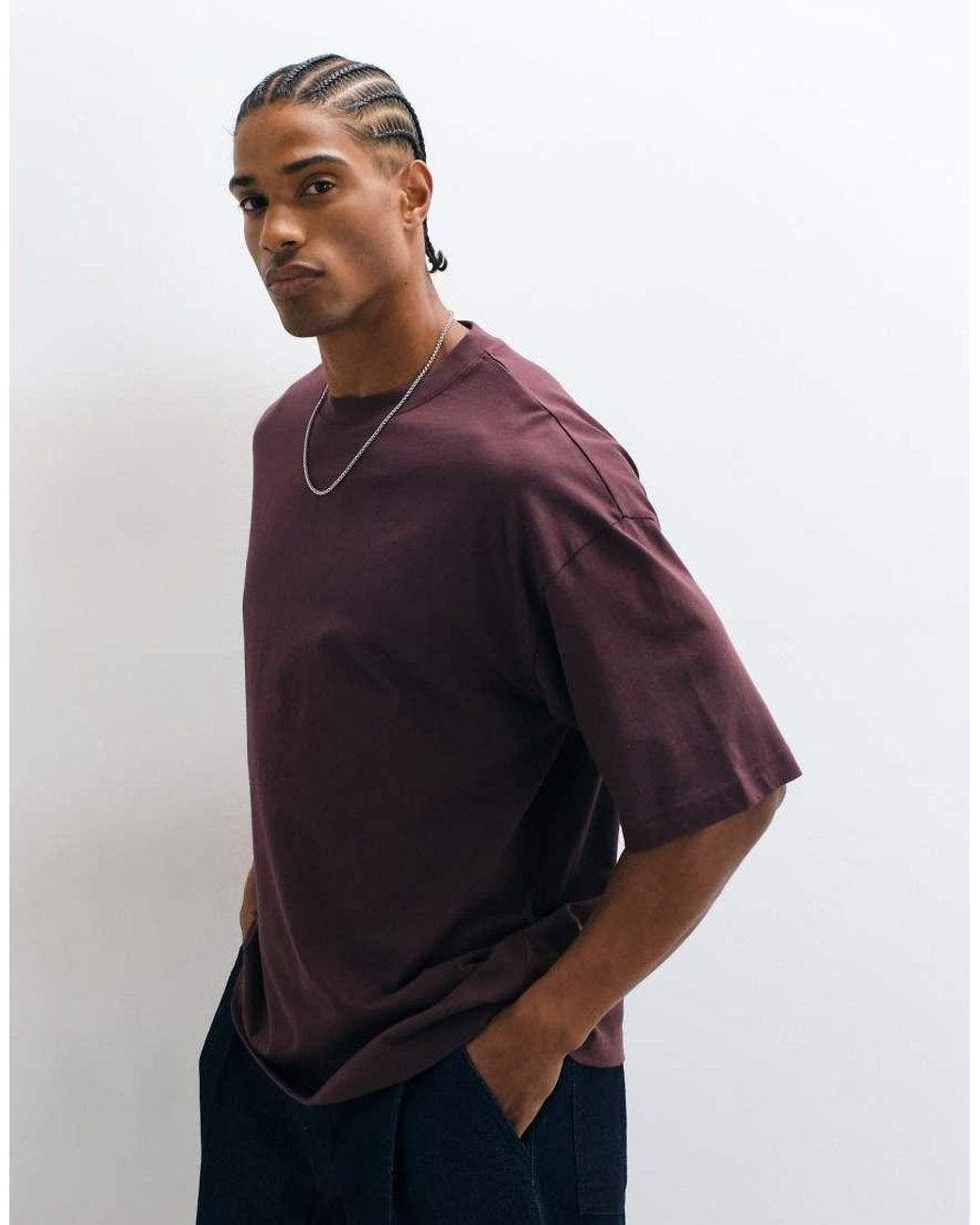 ASOS Brown Oversized T-shirt With Script Text Graphic for men