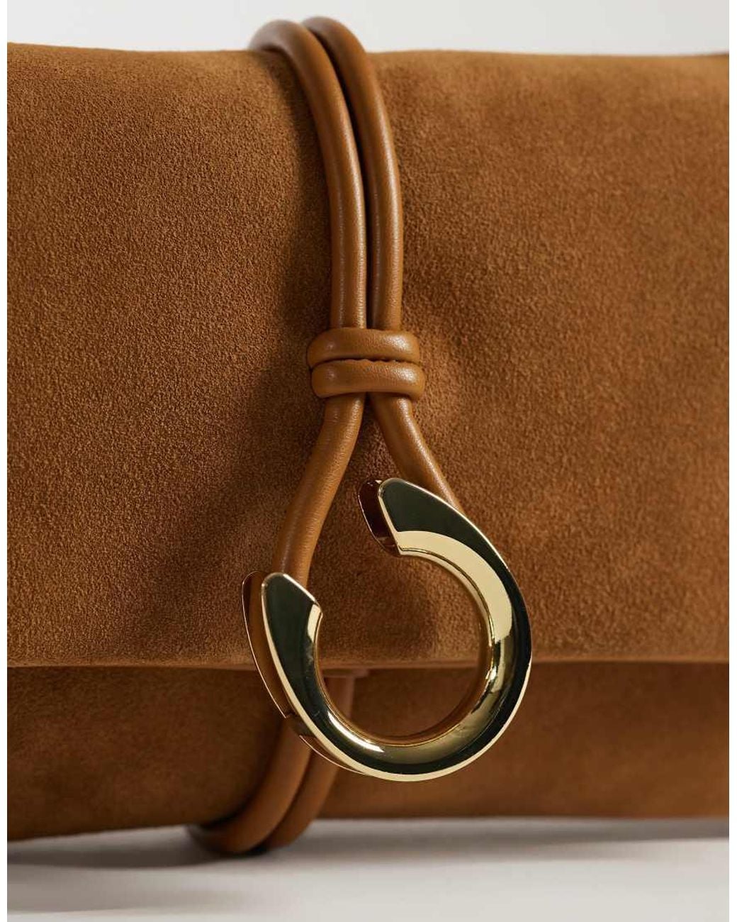 Dolce Vita Brown Amina Leather Shoulder Bag With Gold-tone Hardware