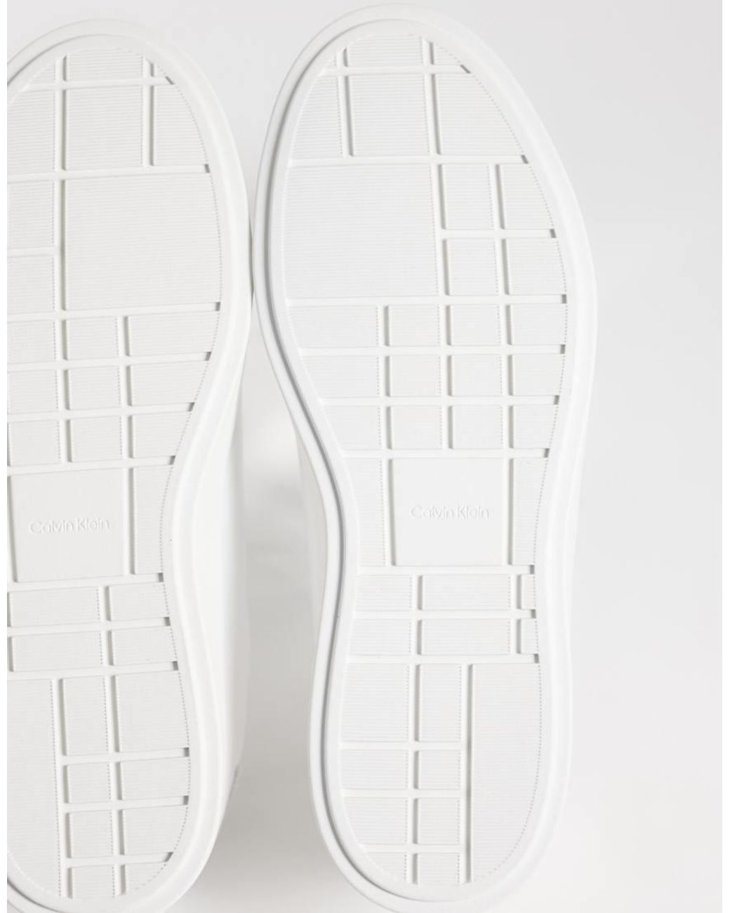Calvin Klein White Leather Low Profile Cupsole Sneakers