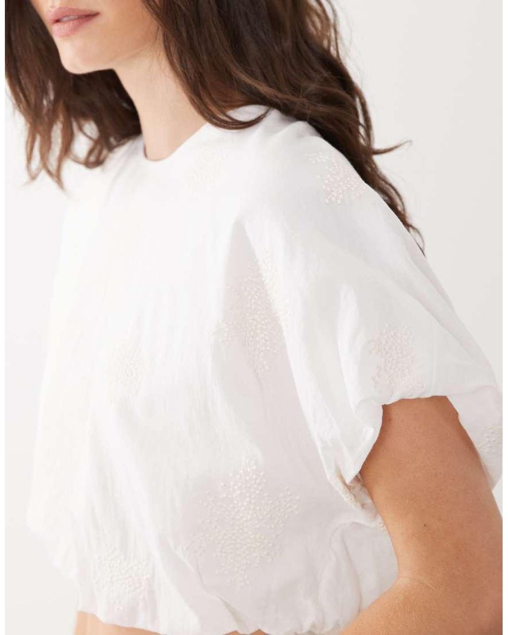 Top Corto di Mango in White