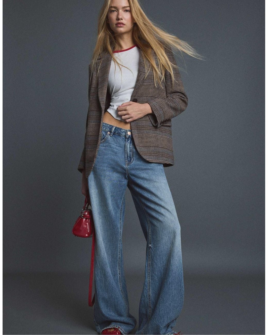 Stradivarius Blue Basic blazer aus wollmix