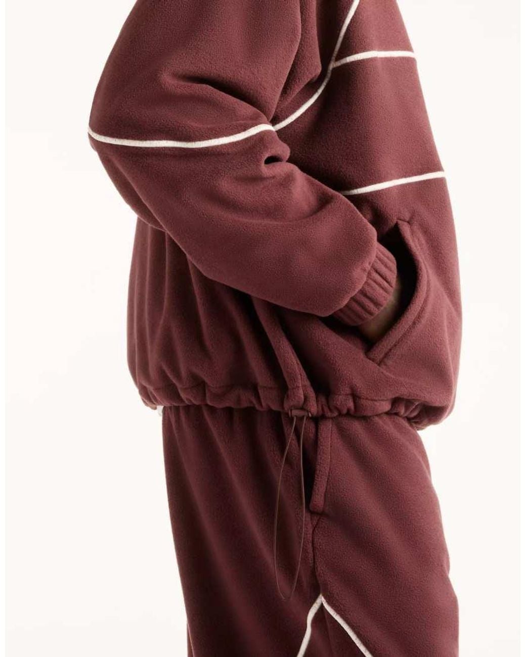 New Balance Red Trackside Polar Fleece Hoodie for men