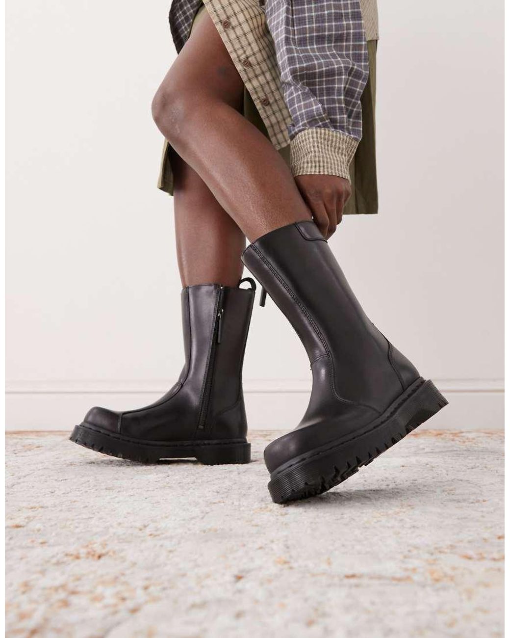 Dr. Martens Black Rejena Calf Length Boot