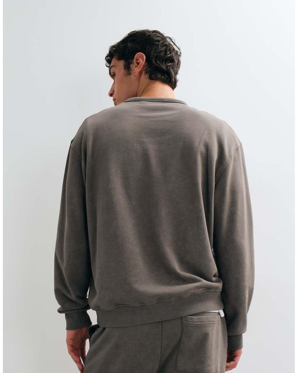 ASOS Gray Relaxed Crew Neck Sweater Co-ord With Acid Wash for men