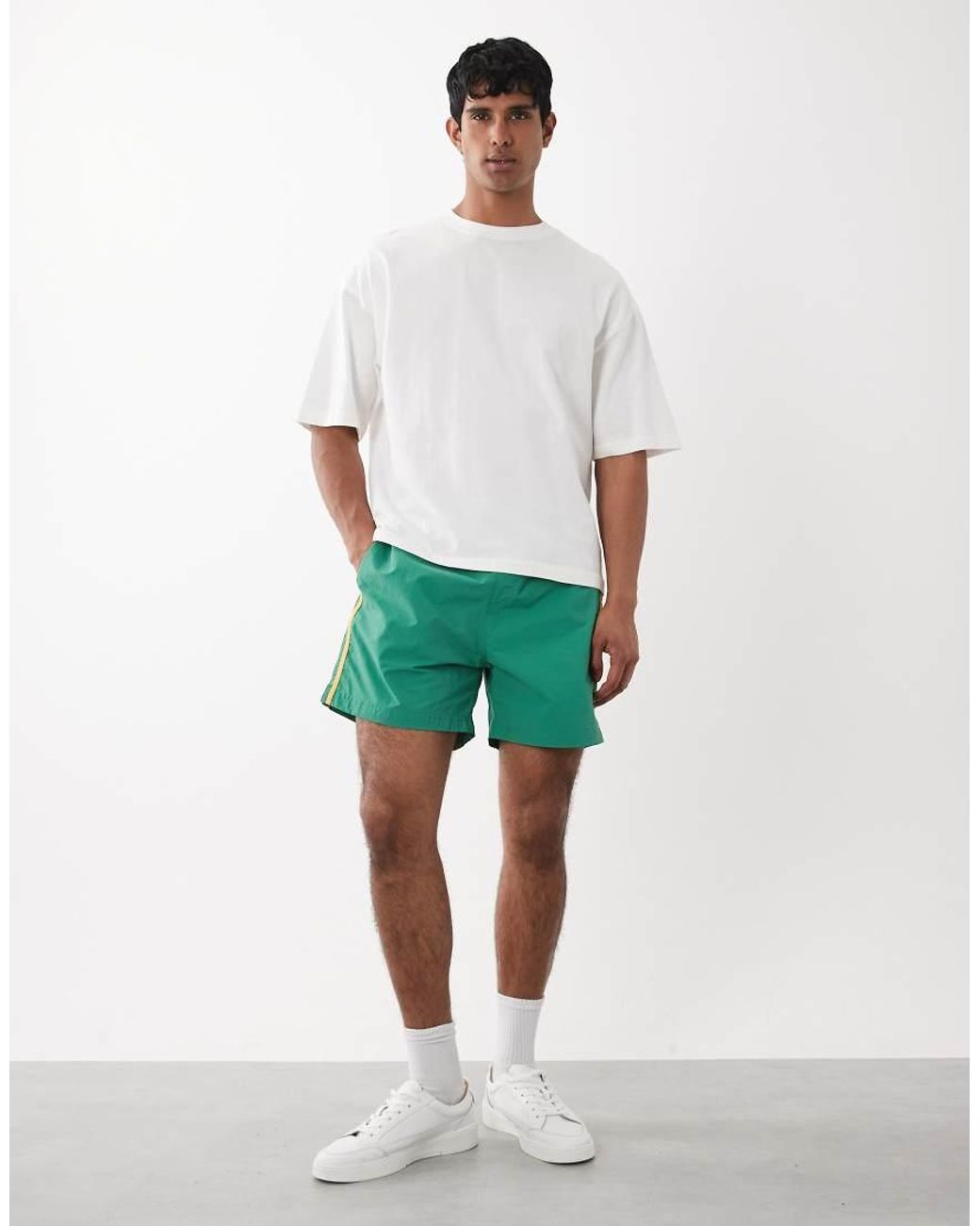 Jack & Jones Green Nylon Sport Shorts for men