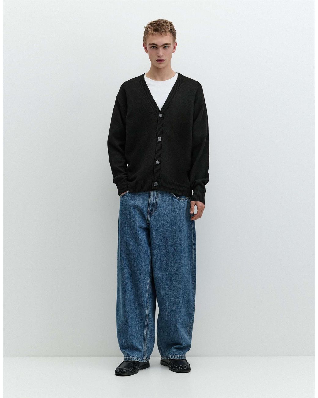 Pull&Bear Basic-cardigan in Blue für Herren