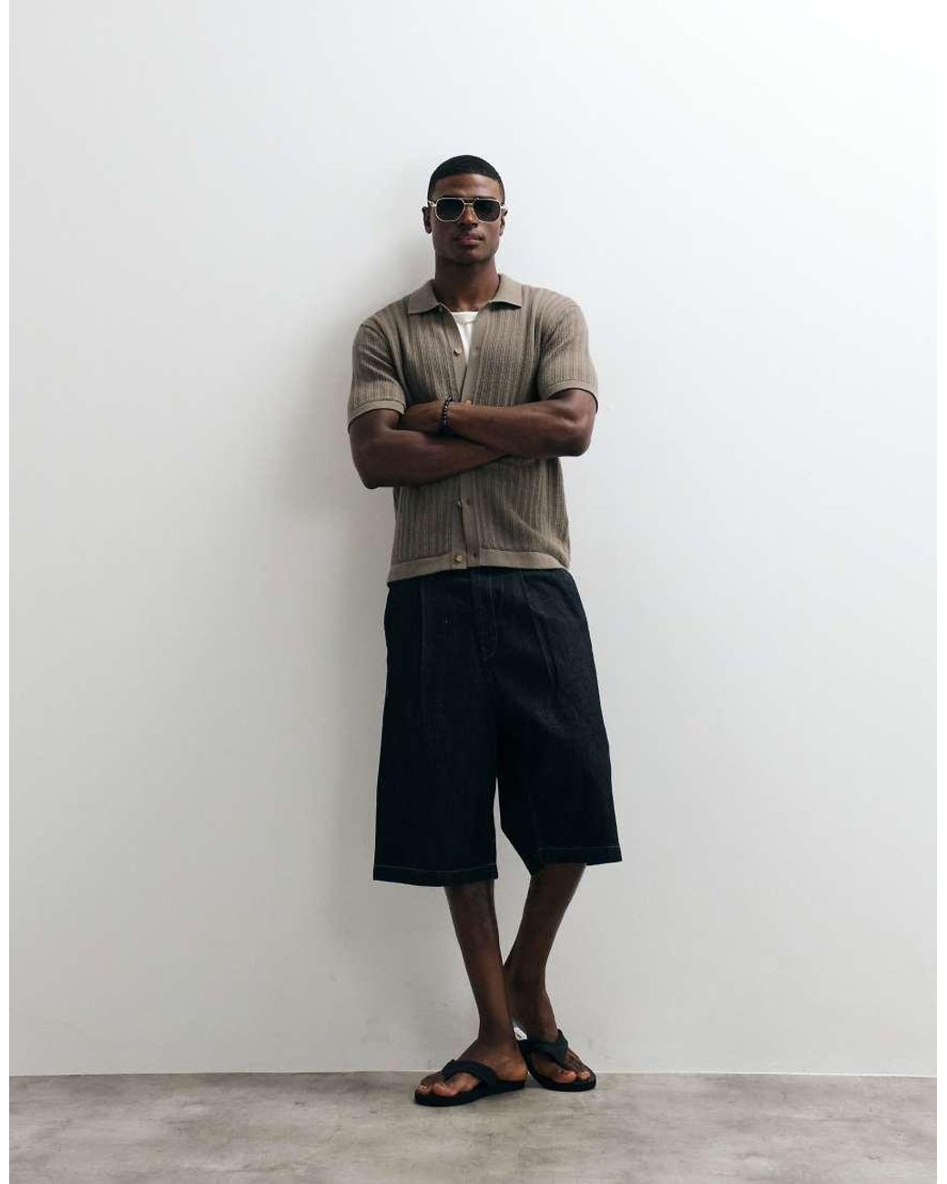 Only & Sons Gray Short Sleeve Knit Shirt for men