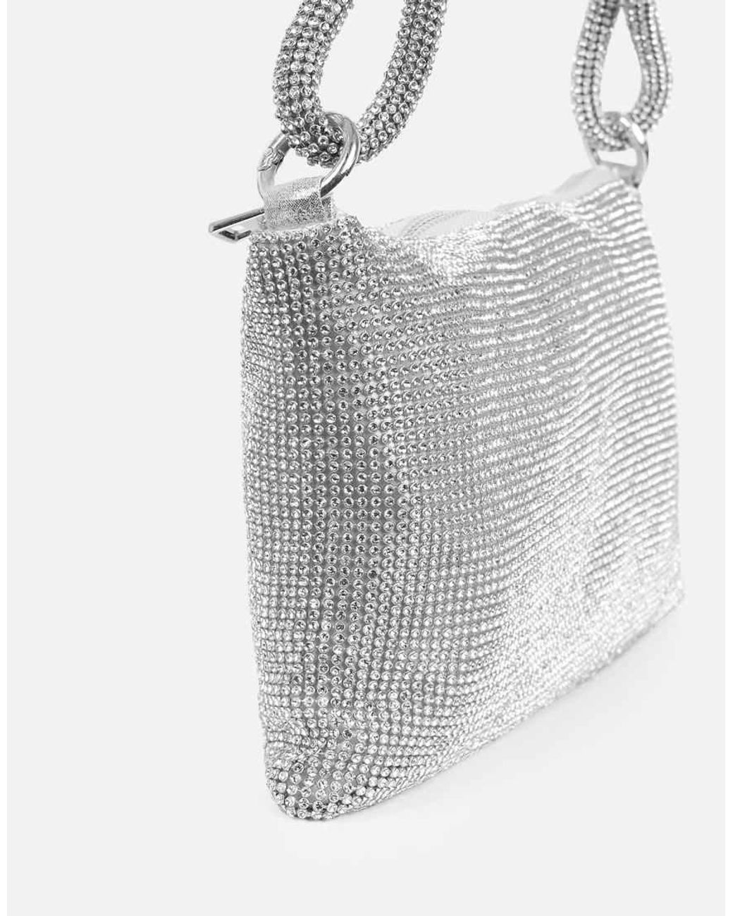 SIMMI White Talia Diamante Shoulder Bag