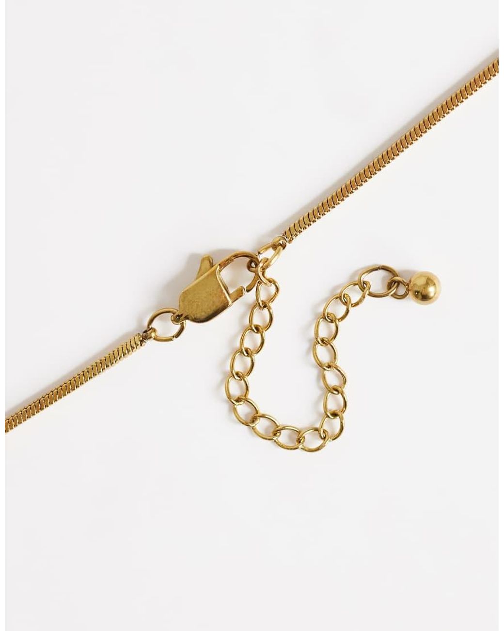 TOPSHOP Metallic Leah Lariat Necklace With Bead