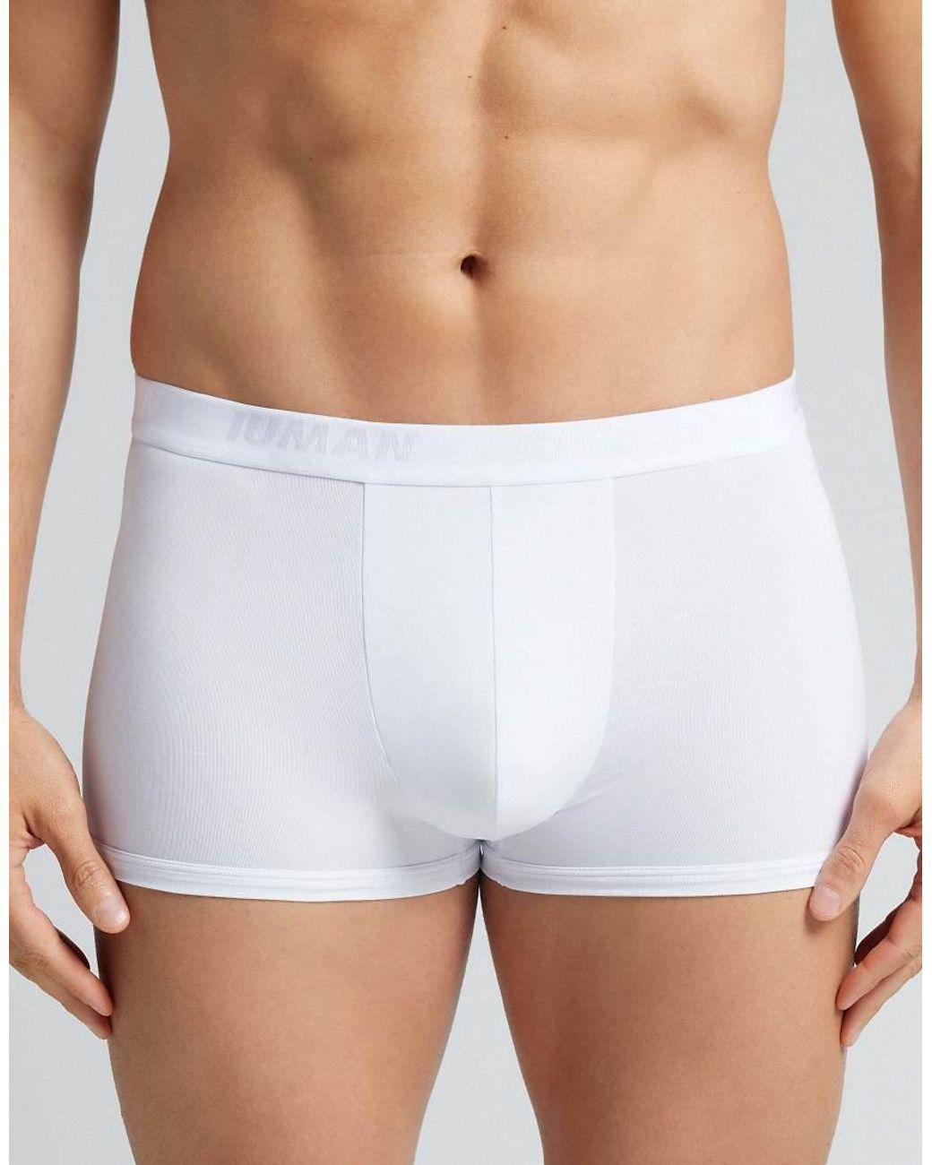 Intimissimi White Microfibre Boxers With Logo for men