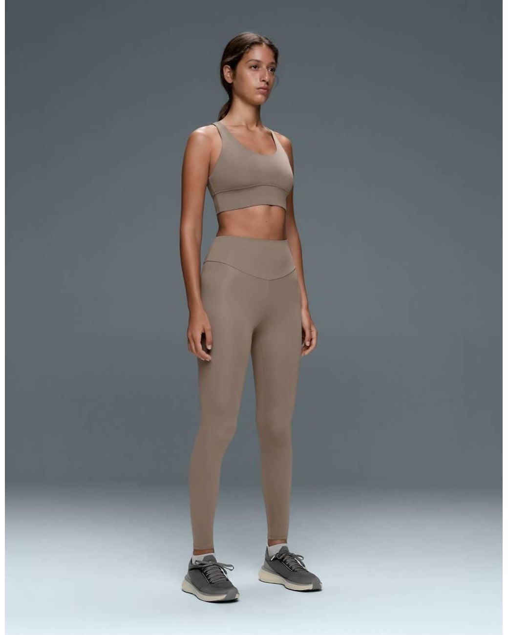 Oysho Gray Comfortlux High-waisted Ankle-length leggings
