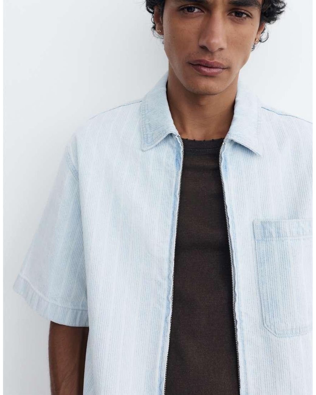 Camicia di Pull&Bear in White da Uomo
