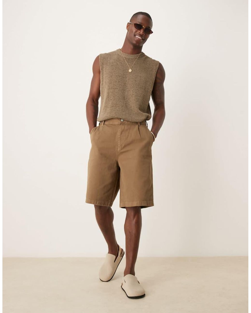 Bermudas Pantalones De Pinza Cortos Pantalones Cortos De Corte