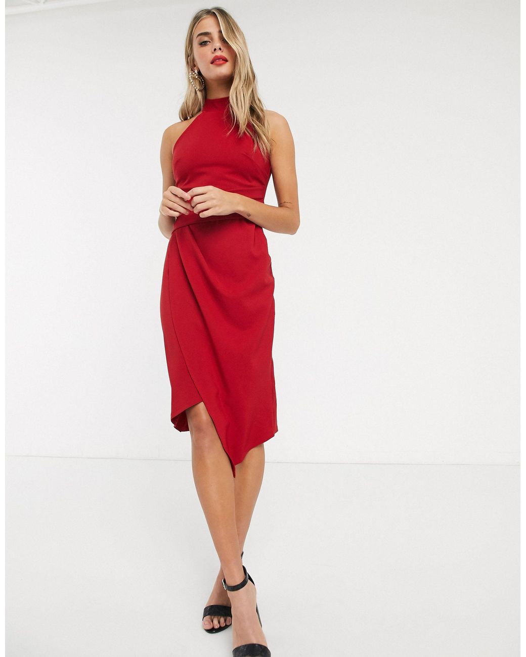 Lipsy asymmetric halter bodycon dress cheap