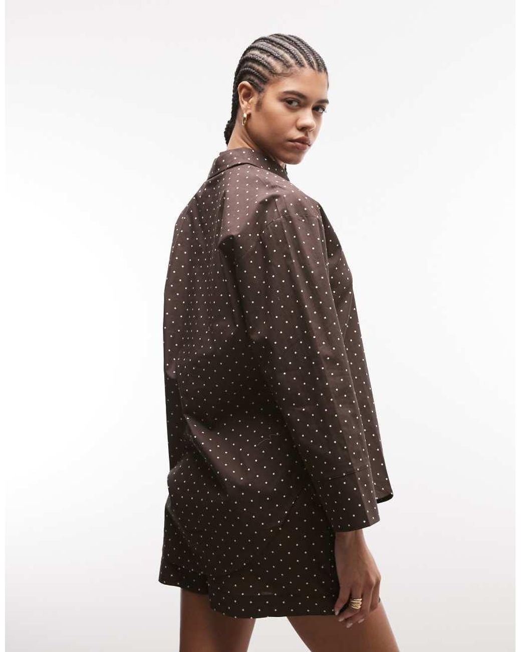 Noisy May Brown Oversized Shirt Co-ord