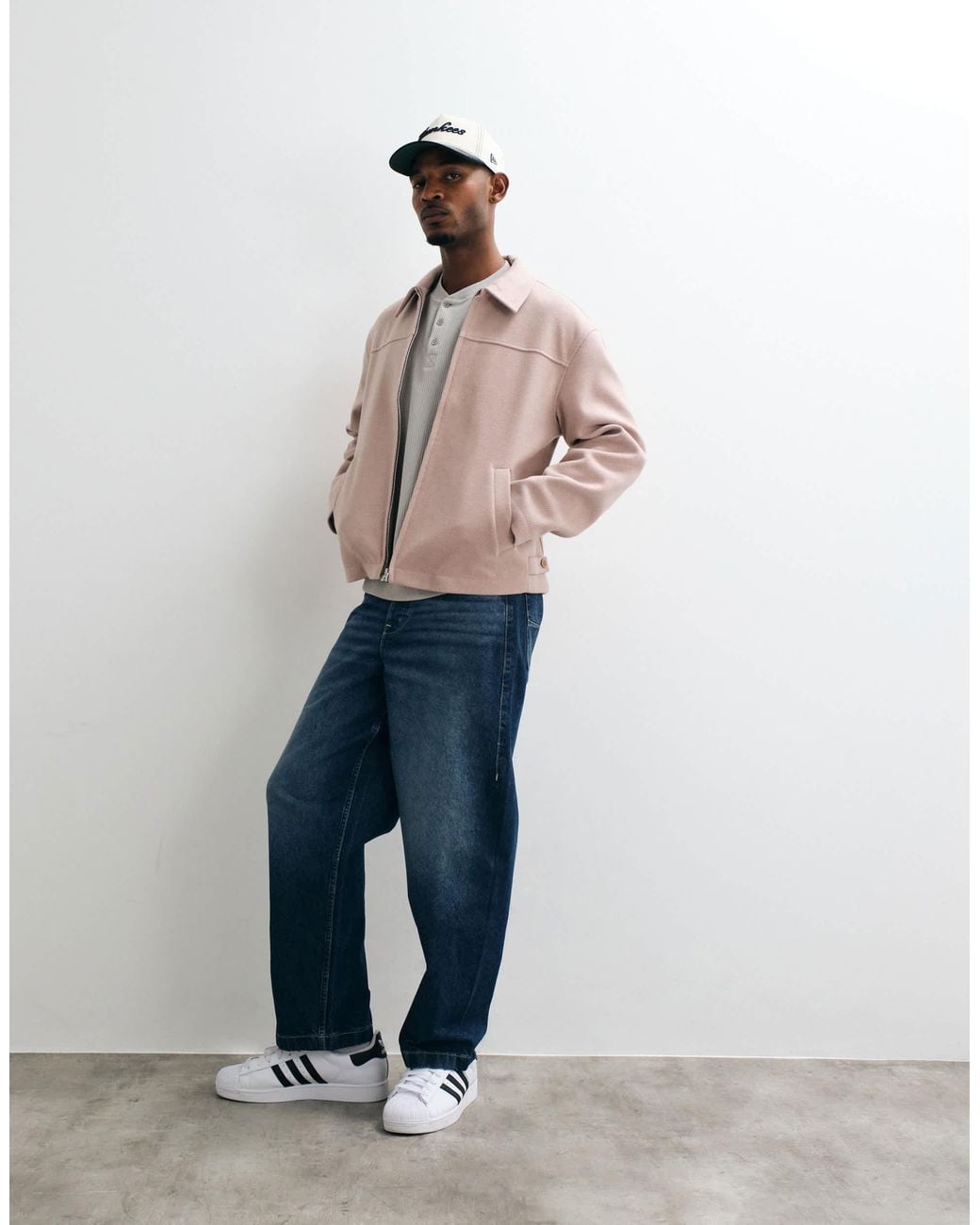 ASOS Natural Zip Up Wool Look Jacket for men