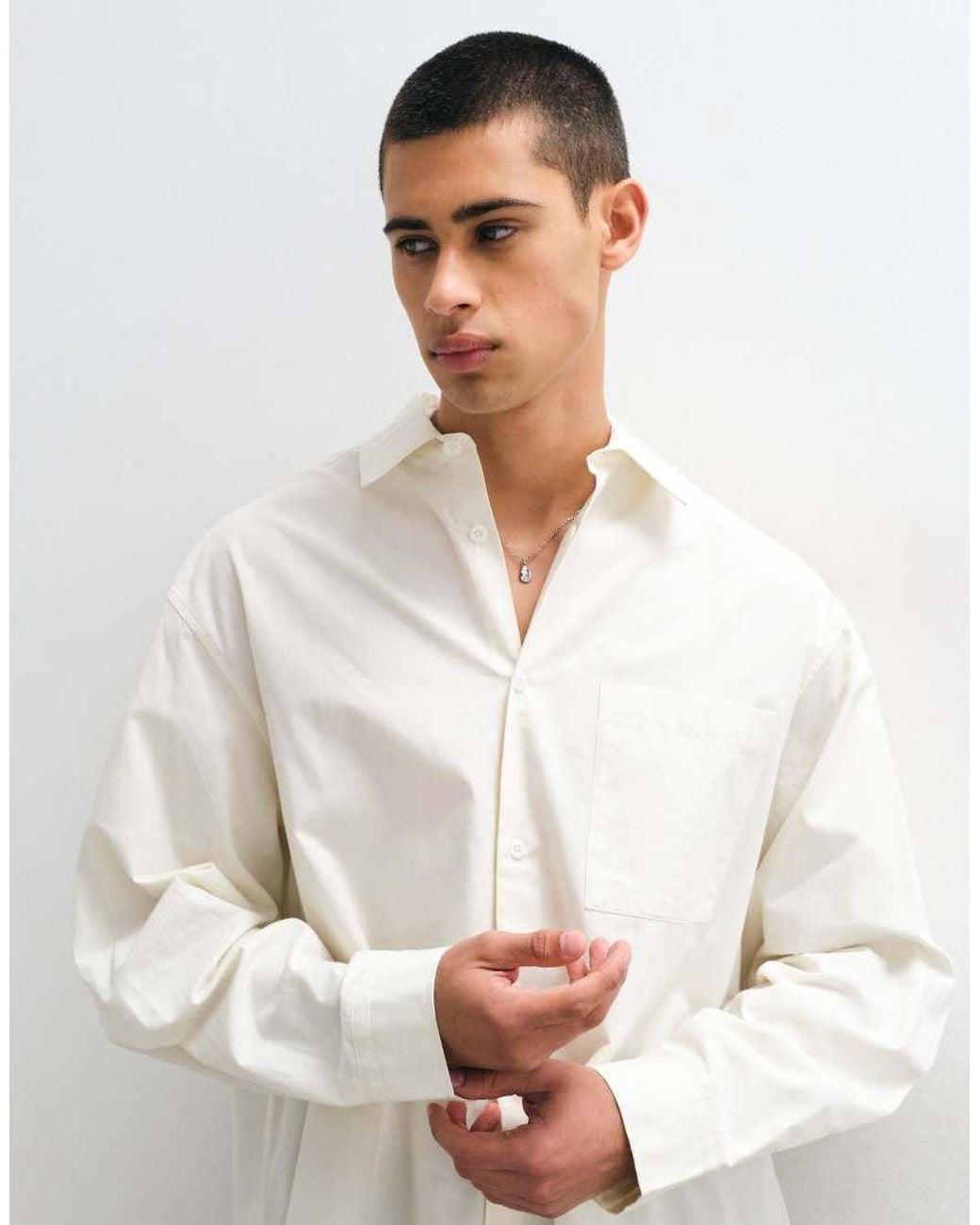 ASOS White Boxy Oversized Poplin Shirt for men