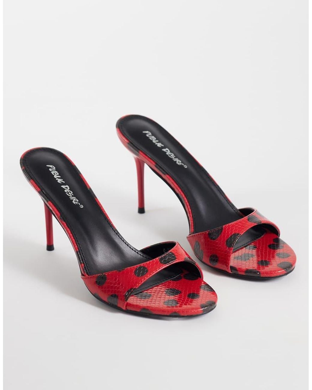 Public Desire Pink Fiora Heeled Mule Sandals