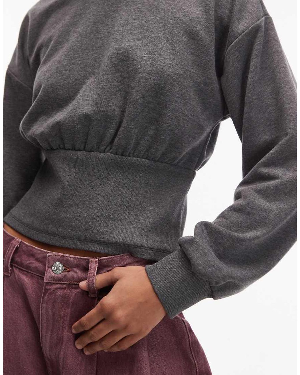 ASOS Multicolor Cinched Detail High Neck Sweat Top