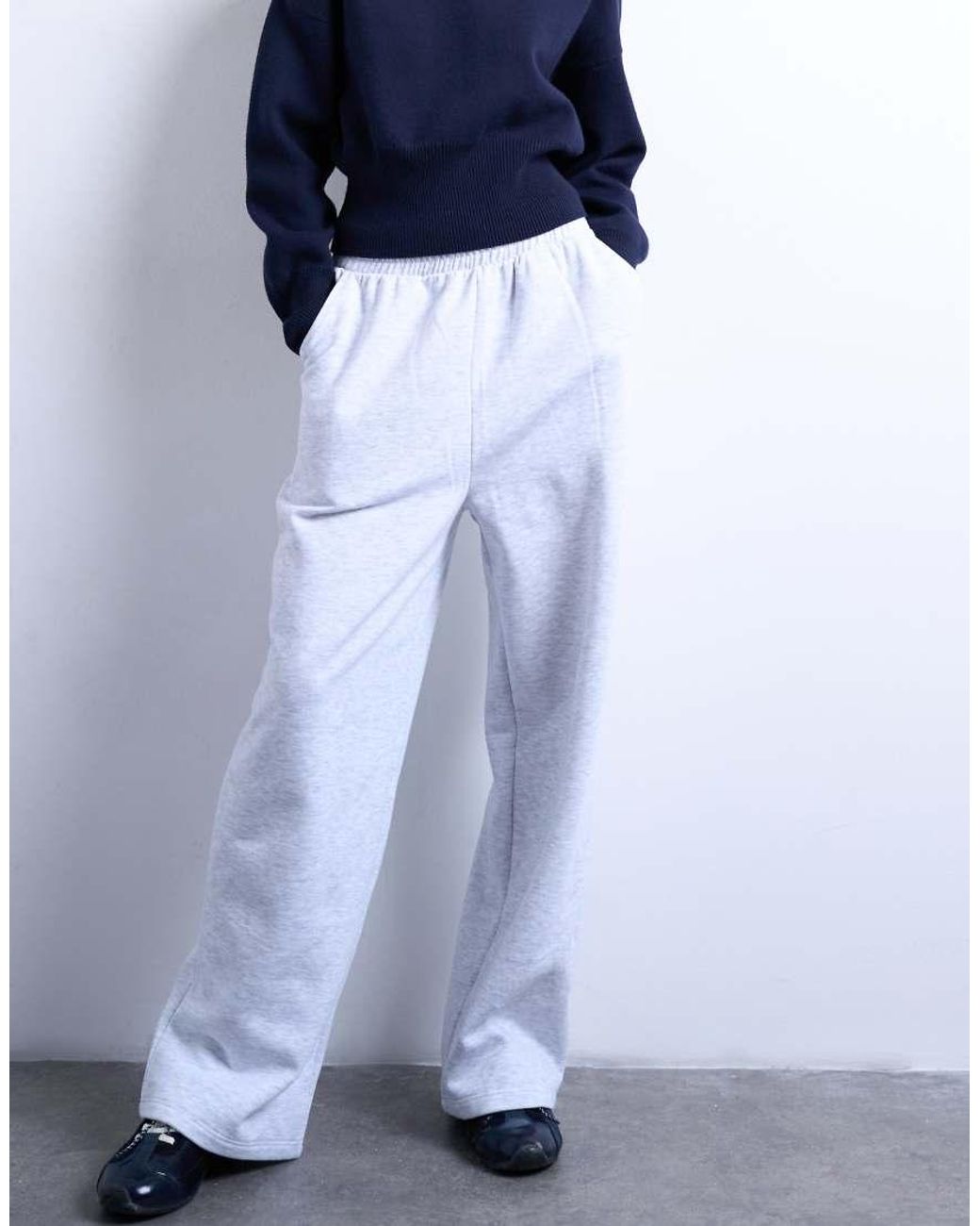 Joggers De Pernera Recta De TOPSHOP de color White