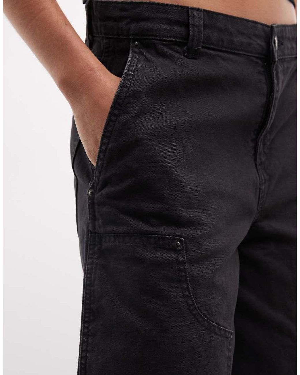 Weekday Black Carpenter Shorts